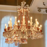 Luxe maria theresa fête intérieur plafond cristal pendentif lumière salle mariage hôtel antique bougie lustre