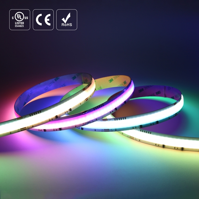 New Styles Digital RGBCW 5 in 1 COB LED Strip 1260 LEDs WS2814F Addressable Dream Color Led Strip 24V Flexible COB Light Strip
