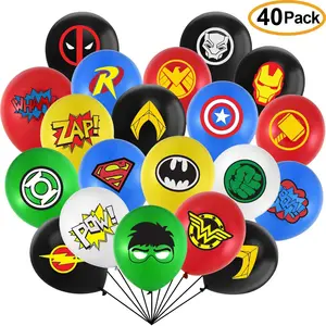 40pcs 12Inch 3.2g Super Hero Avengers Latex Balloon Party Supplies for Superhero Boy Birthday Party Decoration K0105