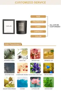 Bougies parfumées, huile essentielle, parfum aromathérapie de luxe, cire de soja, étiquettes personnalisées, pour vacances, 50 pièces