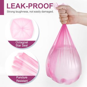 HuamaohengchunSmall Trash Bags Bathroom,4 Gallon Garbage Bags for Kitchen Bedroom, Unscented, 80 Count, Hot Pink - Product Image 6