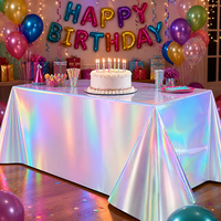 Nappes en plastique irisées jetables, couvre-table arc-en-ciel pour la Saint-Valentin, le Nouvel An, les anniversaires, les soirées disco, les enterrements de vie de jeune fille