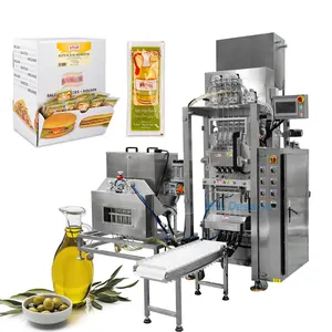 Haute qualité 5 voies automatique Sauce liquide emballage huile d'olive soja Chili Sauce petit Sachet Machine à emballer pour 4 joints latéraux