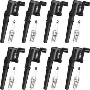 Paquete de 8 Bobinas de Encendido DG512 UF191 y Bujías de Iridio SP493 para Ford <span class=keywords><strong>Lincoln</strong></span> Mustang Continental Aviator <span class=keywords><strong>Navigator</strong></span> 4.6L <span class=keywords><strong>V8</strong></span> - Product Image 1