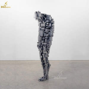 Berühmte moderne verschwinden abstrakte Edelstahl sitzende Frau menschliche Figur Metallkunst skulpturen - Product Image 5