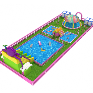 Divertida Piscina Inflable Gigante con Toboganes de Agua y Aspersores, Lona de PVC Resistente, Castillo Inflable para Uso Comercial en Exteriores - Product Image 4
