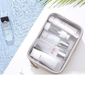 Fashion <b>Clear</b> PVC Cosmetic Pouch Cases <b>Travel</b> Waterproof Transparent Frosted Makeup <b>Bag</b> Toiletry Wash <b>Bag</b> PU PVC Cosmetic <b>Bag</b> - Product Image 2