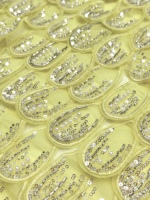 Tissu en tulle perlé 3D brodé à la main pour robe de soirée de créateur 2026