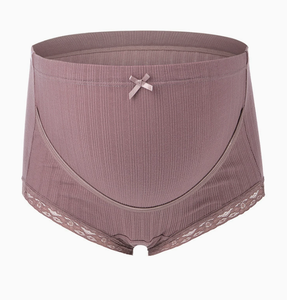 <span class=keywords><strong>Sous</strong></span>-vêtements de maternité pour femmes, taille haute, doublés de coton, avec bordure côtelée, adaptés aux femmes enceintes. - Product Image 5