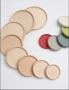 P184 Vaso per Fiori in Ceramica Stile Nordico INS, Colore Morandi, con Vassoio e Base Rotonda per Decorazione Domestica - Product Image 4