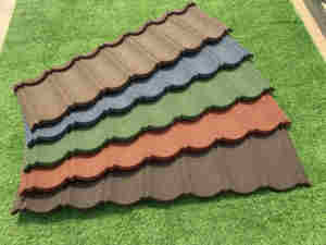 Azulejo romano moderno, azulejo de techo de metal recubierto de <span class=keywords><strong>pizarra</strong></span> de color, techo refractario impermeable duradero para apartamentos, casas, escuelas - Product Image 3