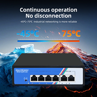 Conmutador PoE Fast Ethernet de 4 Puertos T-shield, 1GBPS, 48V, 2 Puertos Uplink, Garantía de 3 Años para Redes de Cámaras de Seguridad