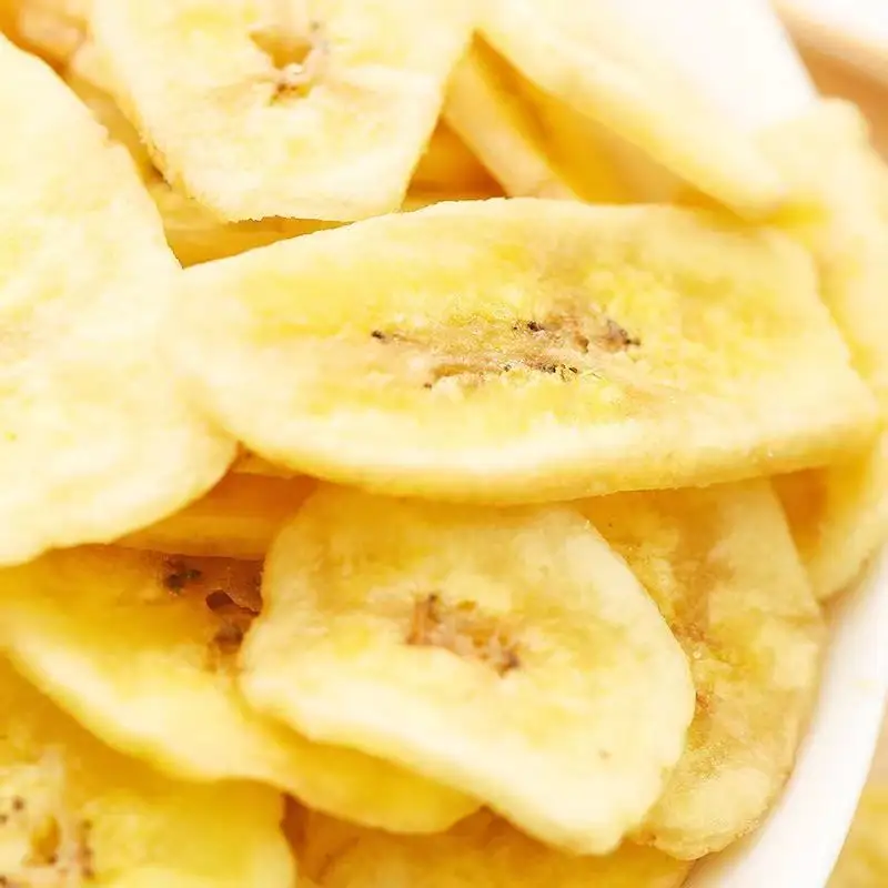 2023 Gesunde lässige Früchte Snack Vakuum gebratene getrocknete Bananen Snack Bananen chips