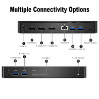Station d'accueil universelle authentique pour D6000S avec adaptateur secteur 130W prenant en charge deux moniteurs, interface Type C, Ethernet Gigabit