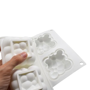 Moldes de D-0146 para Mousse, para repostería, gelatina, herramientas de pastelería, 6 cavidades, Nube cuadrada de silicona - Product Image 4