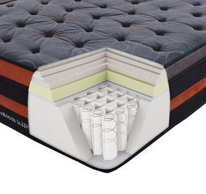 China Factory Colchones Luxury Twin Full Double Queen King 12 Inch Latex Hybrid Pocket Coil Spring Mattress Bed Roll Packing