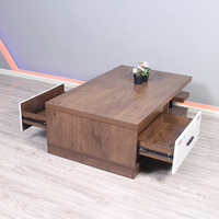 Table basse moderne de style européen, table basse de bonne qualité, carrée et noire pour salon