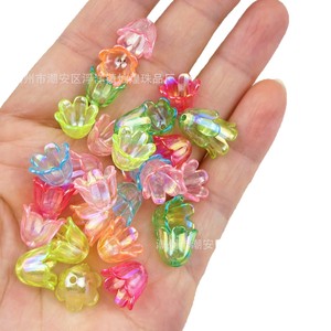 Perles acryliques transparentes irisées en forme de campanule pour accessoires de bijoux DIY (épingles à cheveux, boucles d'oreilles), usage quotidien unisexe - Product Image 5