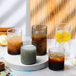 Ventes en gros de gobelets en verre borosilicate droits personnalisés avec logo, transparents/givrés, multicolores, gobelets à café glacé pour la maison, pour les bars <span class=keywords><strong>et</strong></span> les restaurants - Product Image 1