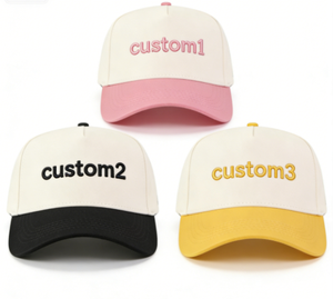 Casquettes de baseball personnalisées à 5 panneaux avec logo brodé et design bicolore, directement de l'usine avec contrôle qualité strict et e-commerce pour optimiser les profits - Product Image 2