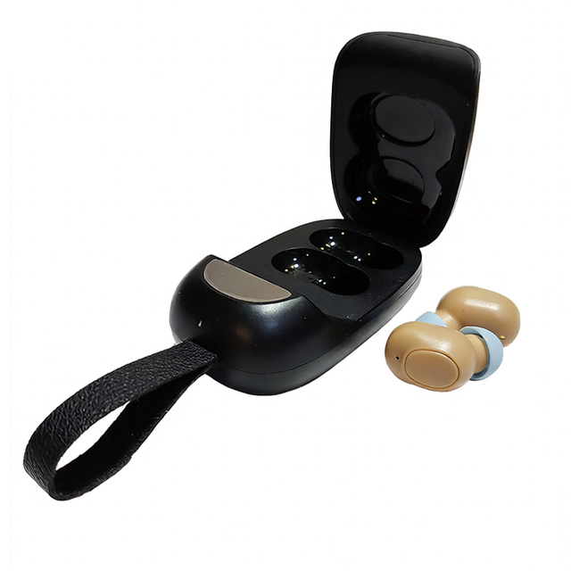 Ultra Compact IPX-2 Waterproof Digital Sound Amplifier with 20+ Hours Battery Life In-Ear Design for Outdoor Activities & Travel