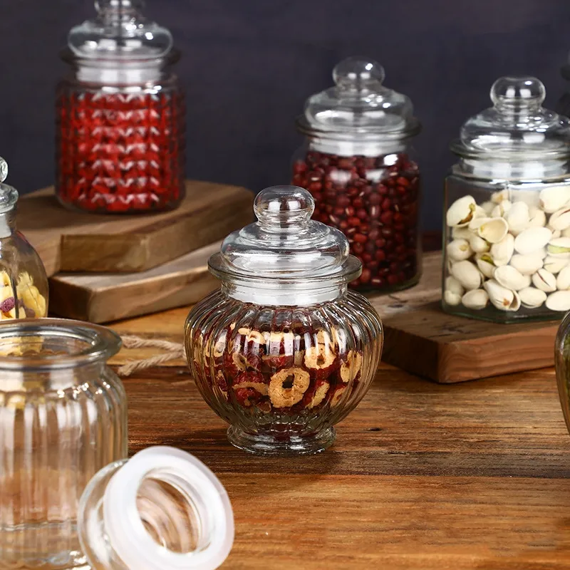 120ml/280ml/300ml Glass Grade storage Jars with Airtight glassLids Glass jar glass Container glass honey jug