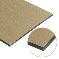 Panneaux composites en aluminium à grain de bois ACP 3mm 1220*2440mm revêtement mural ACM Alu Cobond ignifuge pour salle de bain extérieure