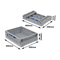 Caisse en plastique pliable conforme aux normes UE, solution de rangement et d'organisation multi-usages