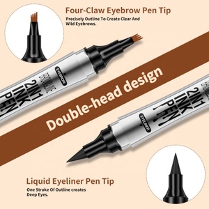 Nouveau Crayon à sourcils liquide <span class=keywords><strong>argenté</strong></span> à double tête de luxe Eyeliner 2 en 1 Crayon à sourcils à l'eau à quatre fourchettes naturelles imperméables - Product Image 4