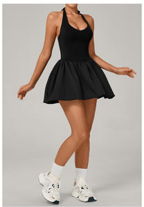 Athletic Tennis Dress Frauen Ärmelloser Neck holder Rock mit Shorts Gym Workout Laufen Golf Training Aktive Sport kleider - Product Image 6