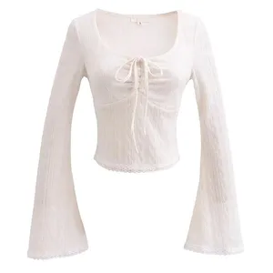 Женская трикотажная блузка с длинным рукавом