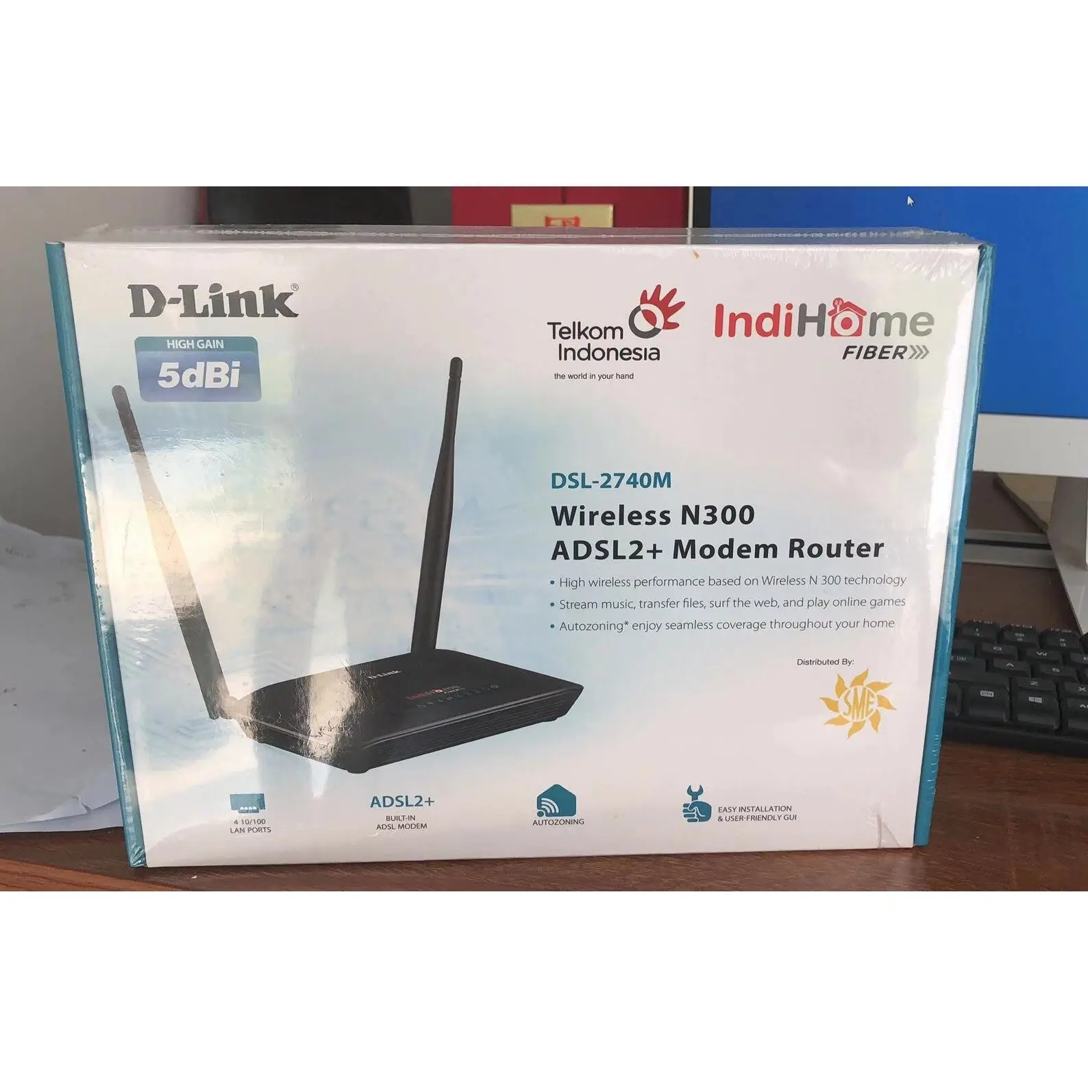 D-Link 300ไร้สาย DSL-2740M N300 + โมเด็มเราเตอร์-4x ADSL2 Fast Ethernet LAN พอร์ต PK 10/100 TP-LINK