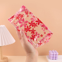Vente en gros de papeterie pour la rentrée des classes Sac à crayons à imprimé floral pour filles Trousse à crayons transparente en PVC avec fermeture éclair