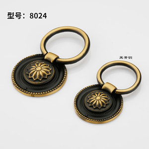 Lcedis Chinese Style Brass <b>Drawer</b> Handles Round Antique Bronze Furniture Hardware Accessories - Product Image 2