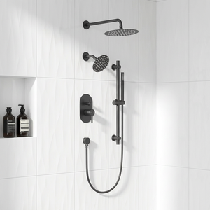 Ensemble <span class=keywords><strong>de</strong></span> robinetterie <span class=keywords><strong>de</strong></span> <span class=keywords><strong>douche</strong></span> noir mat certifié cUPC NSF, système <span class=keywords><strong>de</strong></span> <span class=keywords><strong>douche</strong></span> pluie 3 voies avec pommeau <span class=keywords><strong>de</strong></span> <span class=keywords><strong>douche</strong></span> pluie <span class=keywords><strong>de</strong></span> 10 pouces, douchette à main et <span class=keywords><strong>barre</strong></span> coulissante - Product Image 1