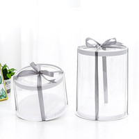 Boîte d'emballage pour gâteau ronde en carton blanc transparent jetable et écologique QX