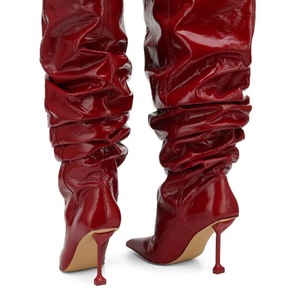 2024 Wrinkle Sexy Botas De Mujer Thin Heel Midi Calf High Boots for Women <b>Shoes</b> - Product Image 4