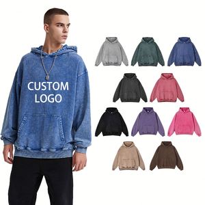 Sweat à capuche 100% coton 420 GSM, lavage vintage, personnalisé, de haute qualité pour hommes, broderie de votre propre logo, sweat à capuche coloré, lavage à l'acide - Product Image 1