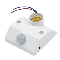 AC 110-220V E27 infrarrojo PIR Sensor de movimiento interruptor portalámparas enchufe ajustado retardo pasillo lámpara bombilla portalámparas