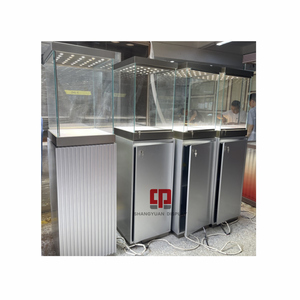 The New Modern Jewelry Shop Window Display Stainless Steel Jewelry Display Showcase Jewelry High Cabinet