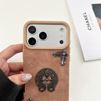 Coque de téléphone en cuir 3D rétro personnalisée pour iPhone 17 Air, accessoires Apple 16 Pro Max, tendance DIY, étui pour 13 14 15 Plus