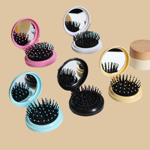 <span class=keywords><strong>Brosse</strong></span> à cheveux pliable multicolore de voyage avec miroir, OEM, haute qualité et best-seller - Product Image 1