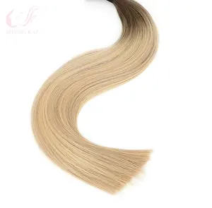 अच्छी गुणवत्ता वाला कपड़ा मोटे सिरे वाले बाल एक्सटेंशन मानव बाल टी रंग मशीन मानव बाल एक्सटेंशन में सिलाई डबल कपड़ा