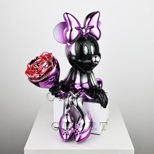 Precio de Fábrica: Escultura Cromada de <span class=keywords><strong>Mickey</strong></span> <span class=keywords><strong>y</strong></span> <span class=keywords><strong>Minnie</strong></span>, Decoración para Sala de Estar, Ratón de Dibujos Animados Pintado a Mano - Product Image 4