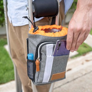 Free sample Hot Sell Taiwan Pearl Coated Crutch bag Premium <b>Water</b> Resistant Hanging Zip Storage <b>Pouch</b> Crutch Bag Bottle Holder - Product Image 2