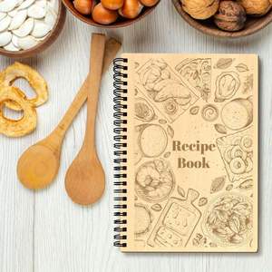 Elegant 1pc Large Kitchen <b>Journal</b> Organizer 5.71x8.27in Brown Spiral Design Paper Perfect Cookbook-like Birthday Writing Pad - Product Image 3