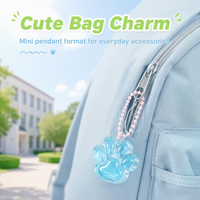 Porte-clés triple patte de chat souple en TPR transparent, jouet anti-stress rebondissant, mini breloque pour filles et adultes, vente en gros