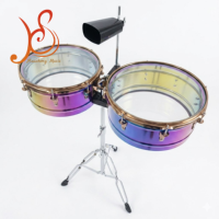Professional 13 14 Inch Electroplated Gold Timbales Drum Colorful Metal Shell Percussion Musical Instruments