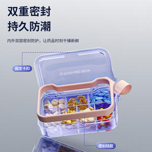 Zioyvebox – boîte à pilules portable, 7 jours, 4 compartiments, étui de rangement pour médicaments, pour usage quotidien et en voyage - Product Image 2