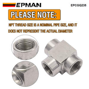 EPMAN 1/8 NPT pipa wanita T Tee Fitting 3 Way SS304 pas untuk Transfer cairan, garis vakum, pompa bahan bakar, pendingin minyak dll. EPCGQ235 - Product Image 5